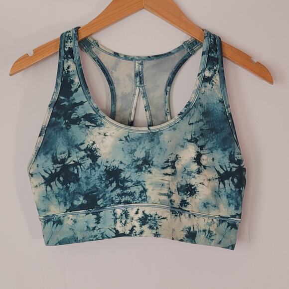 Freely - Teal pattern sports bra- size Large - Picture 2 of 7